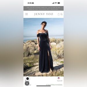 Jenny Yoo Strapless Black Gown